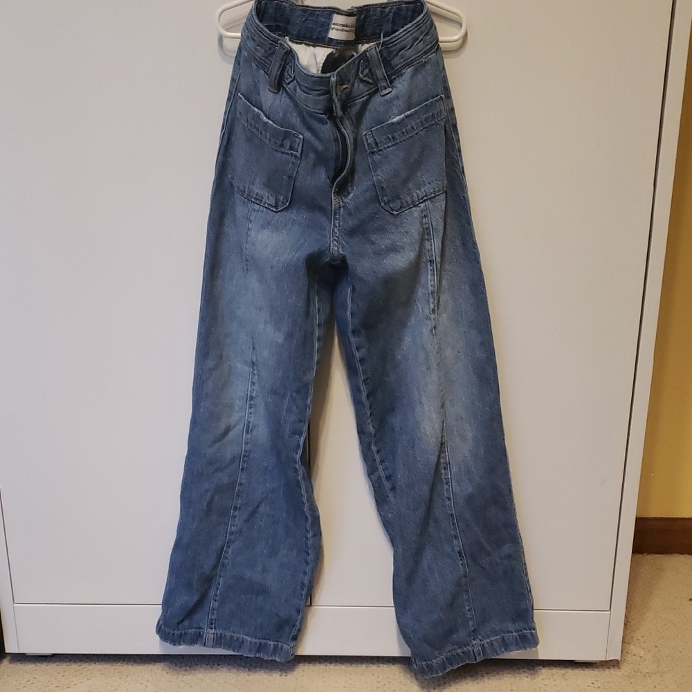 Abercrombie Kids Indigo Ultra Wide-Leg Jeans